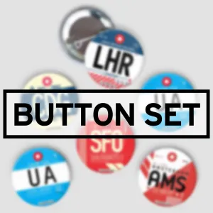 Airport Code Buttons - Set of 6