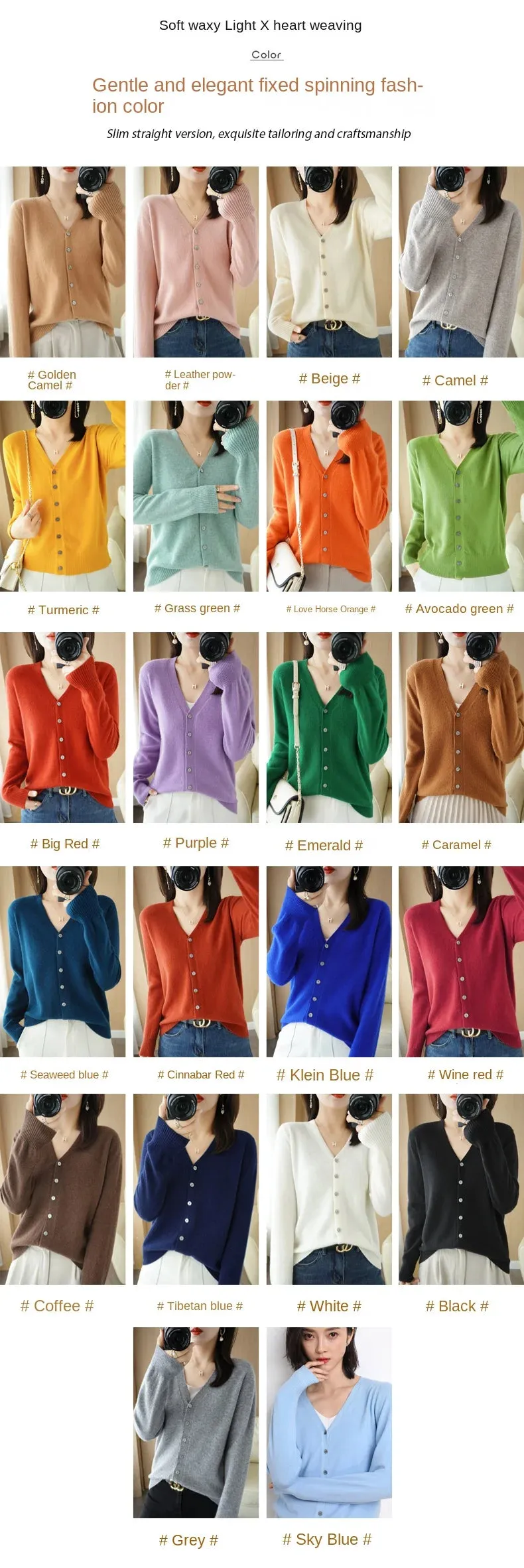 All Season 'New Look'  V-Neck  Single Breasted  Button Cardigans with Long Sleeve