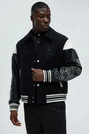 Angel Varsity Jacket - Black