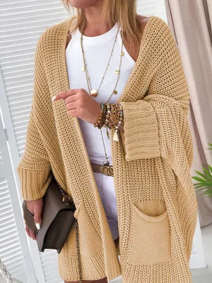 Apricot Cozy Batwing Sleeve Knit Cardigan