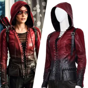 Arrow Season 4 Thea Queen Cosplay Leather Jacket, Authentic Handcrafted Leather Costume, Unique Gift for Comic Enthusiasts,