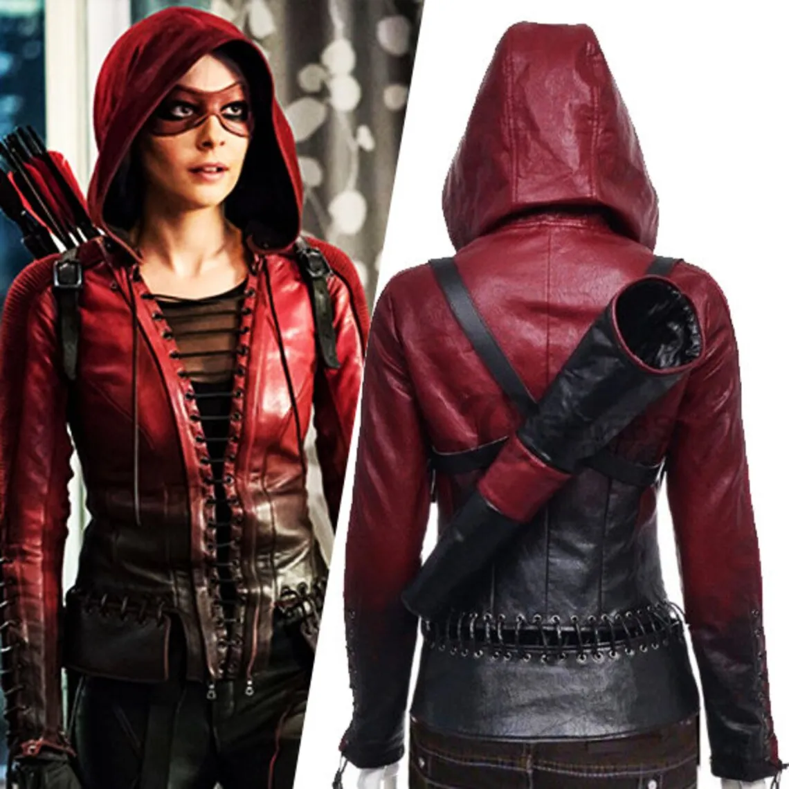 Arrow Season 4 Thea Queen Cosplay Leather Jacket, Authentic Handcrafted Leather Costume, Unique Gift for Comic Enthusiasts,