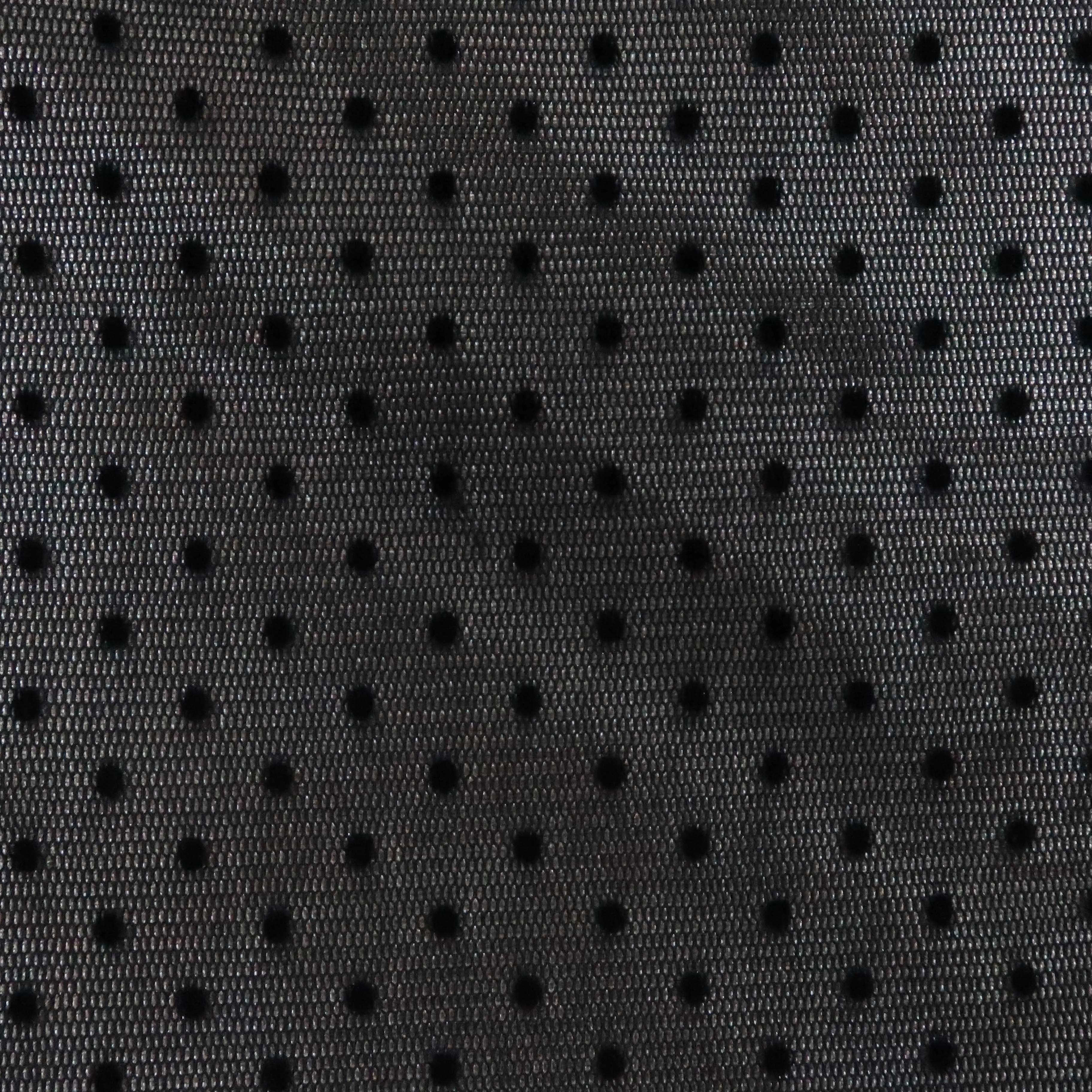 Black Heavily Dotted Tulle Fabric