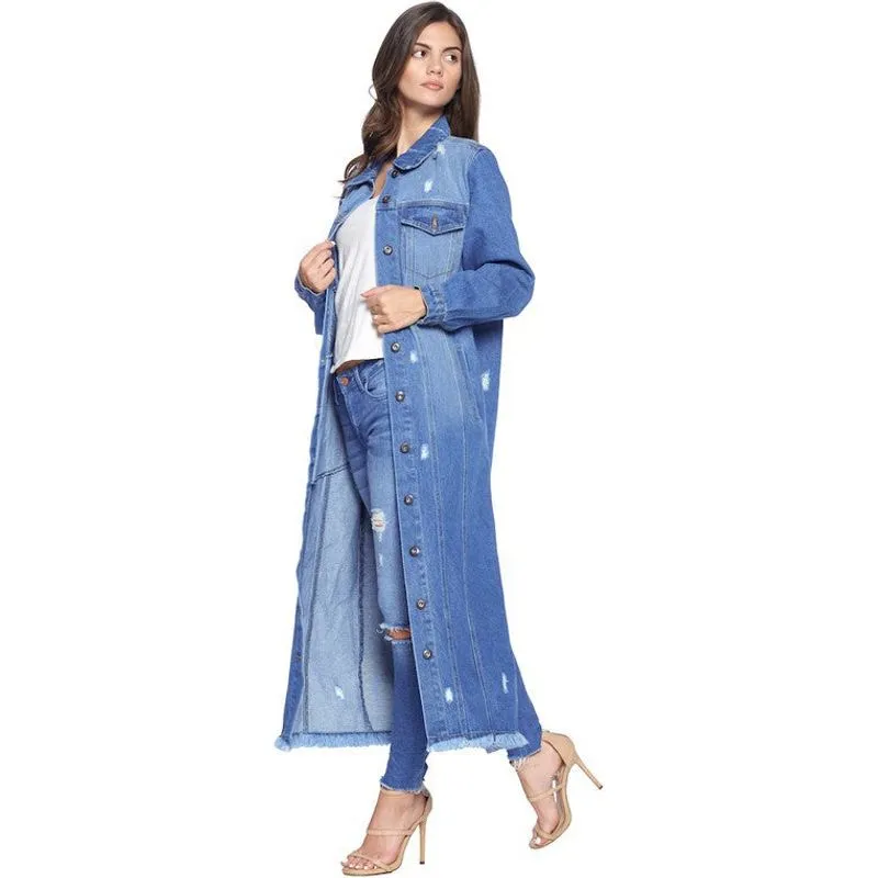 BLUE AGE women's Denim Jacket with Distressed