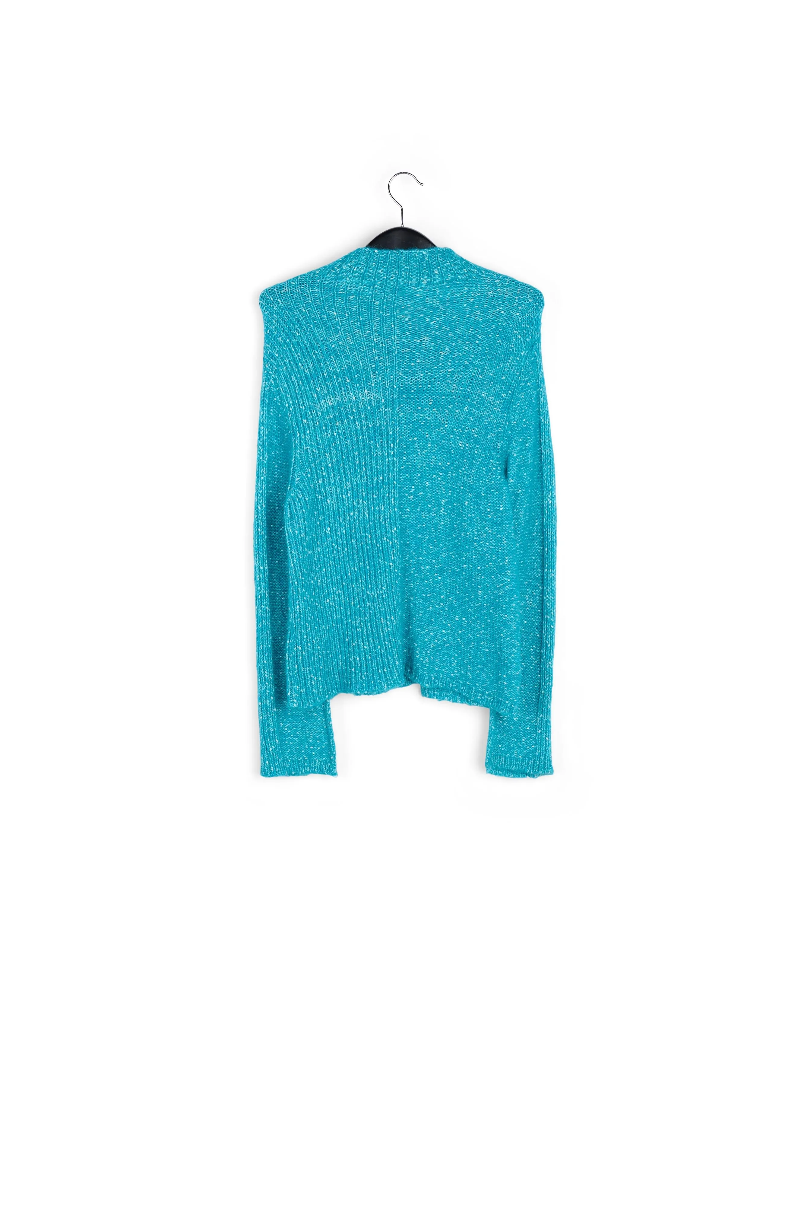 Blue mélange turtleneck knit sweater