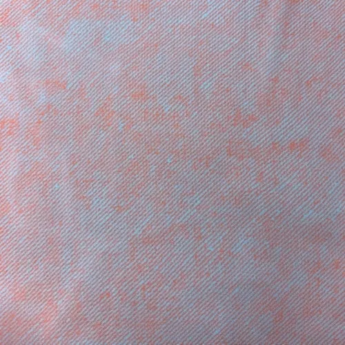 Bright Coral Orange Twill/Splatter Print Chiffon Fabric