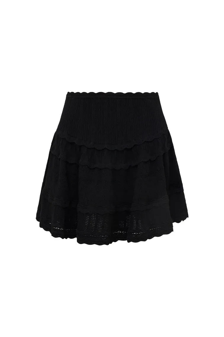 Colella Pointelle Knit Mini Skirt