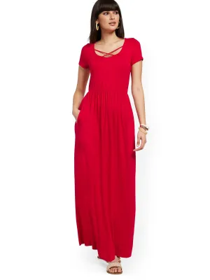 Crisscross-Front Maxi Dress