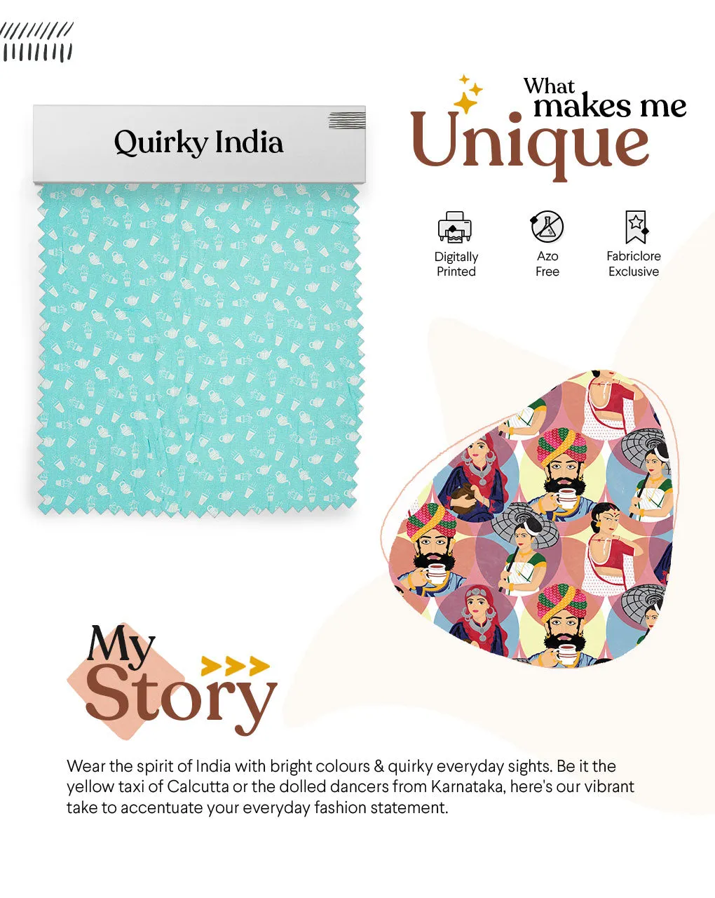 Exclusive Quirky India Digital Print Flex Rayon Fabric