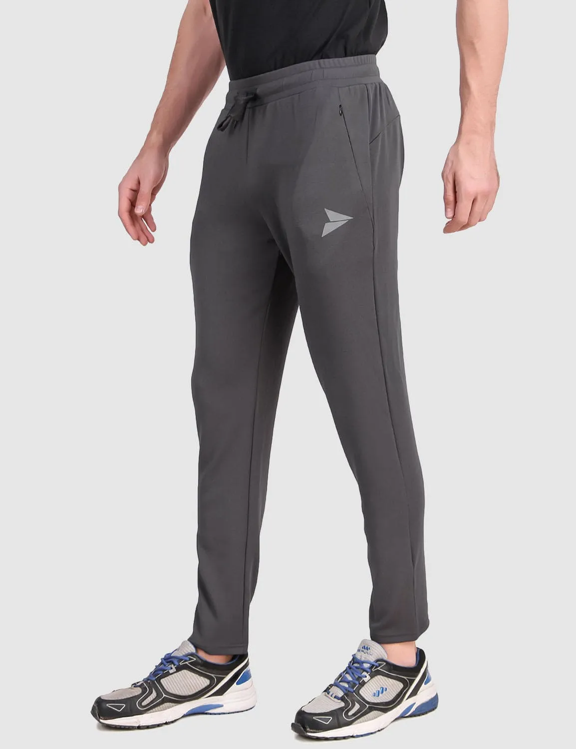 Fitinc Grey Trackpant with Concealed Zipper Pockets