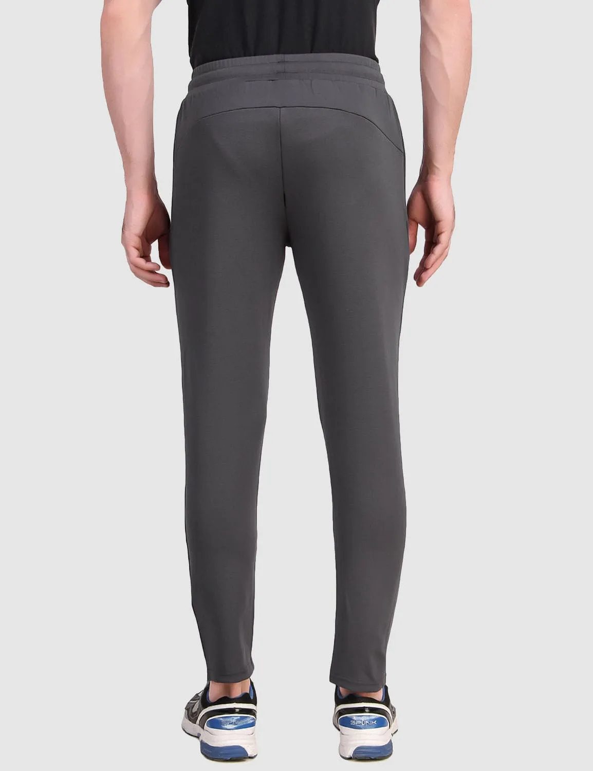 Fitinc Grey Trackpant with Concealed Zipper Pockets