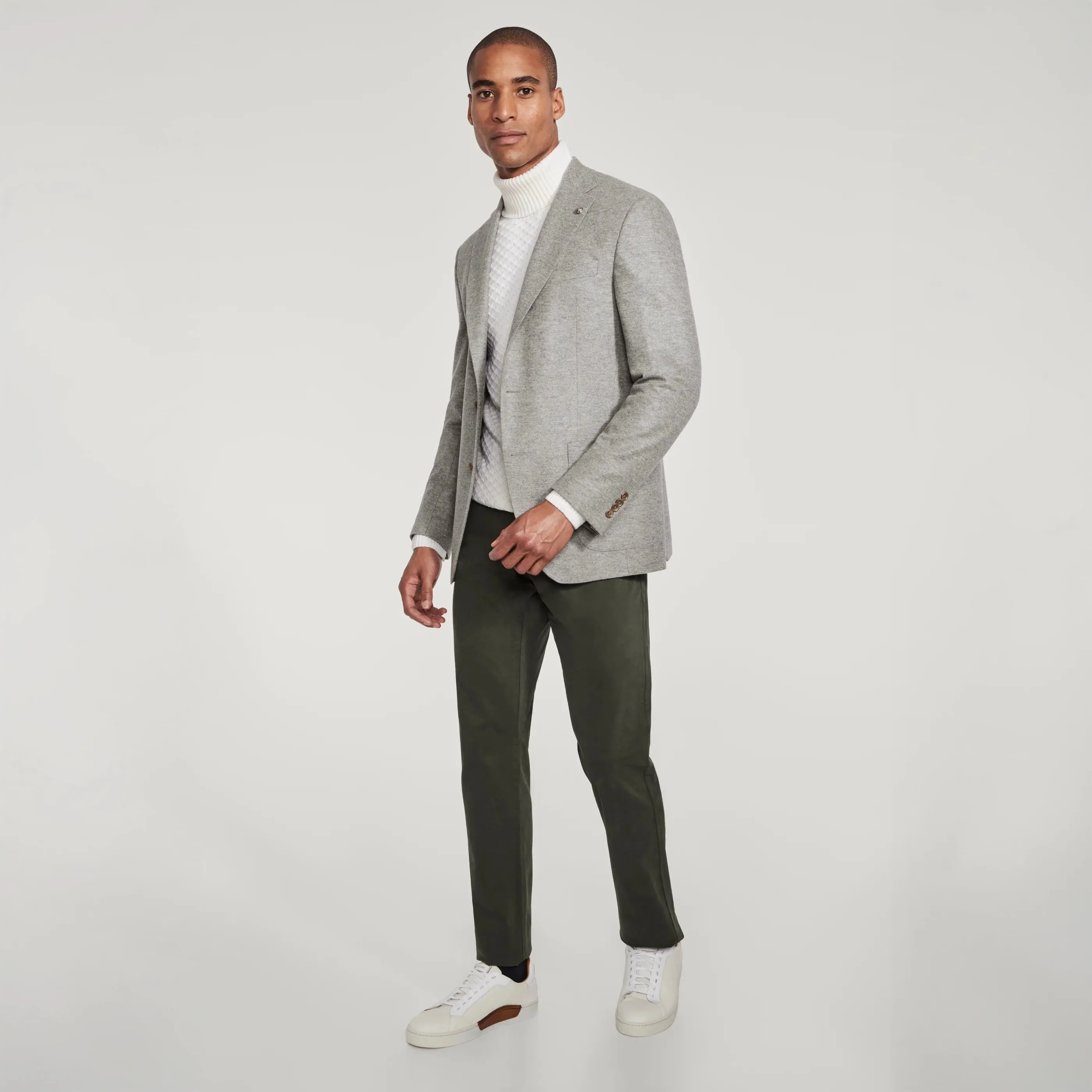 Gray Loro Piana Cashmere-Award Darwin Contemporary Knit Sport Jacket - Jack Victor