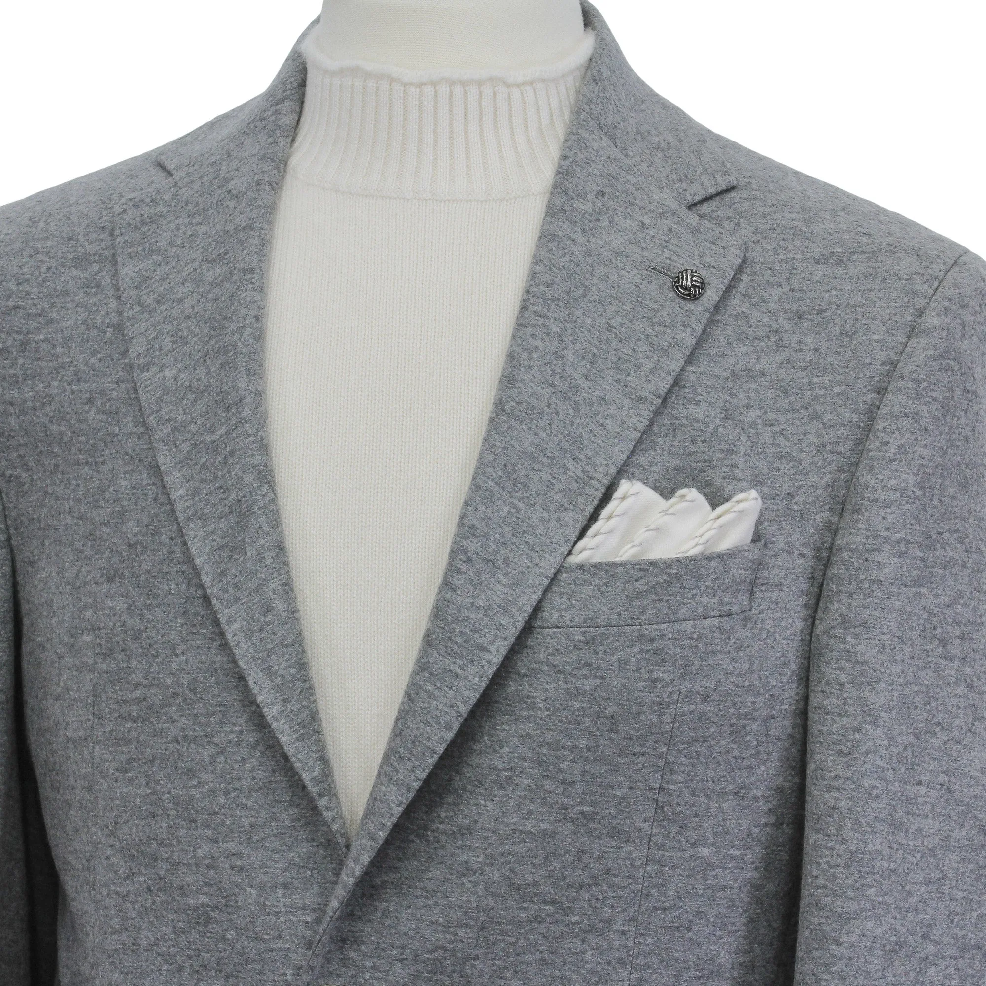 Gray Loro Piana Cashmere-Award Darwin Contemporary Knit Sport Jacket - Jack Victor