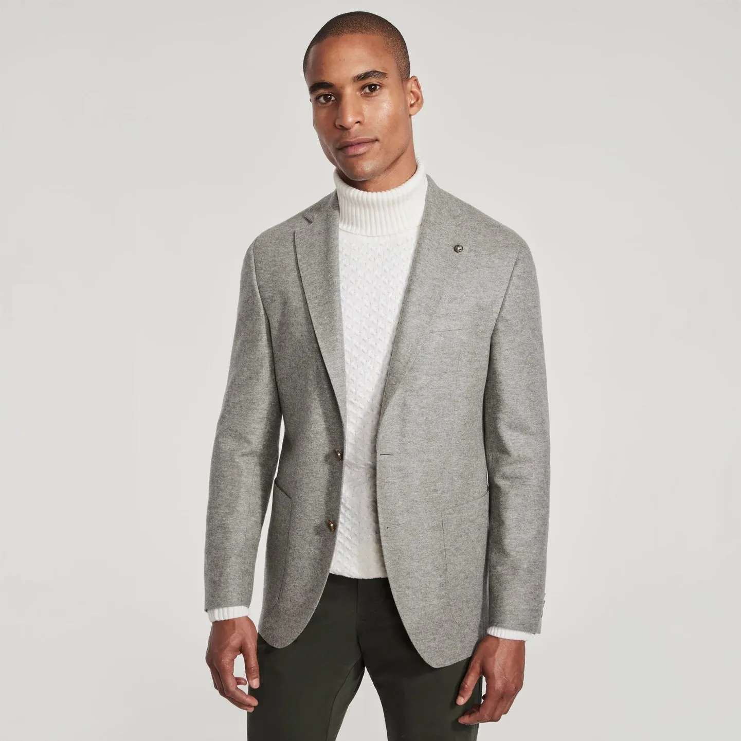 Gray Loro Piana Cashmere-Award Darwin Contemporary Knit Sport Jacket - Jack Victor