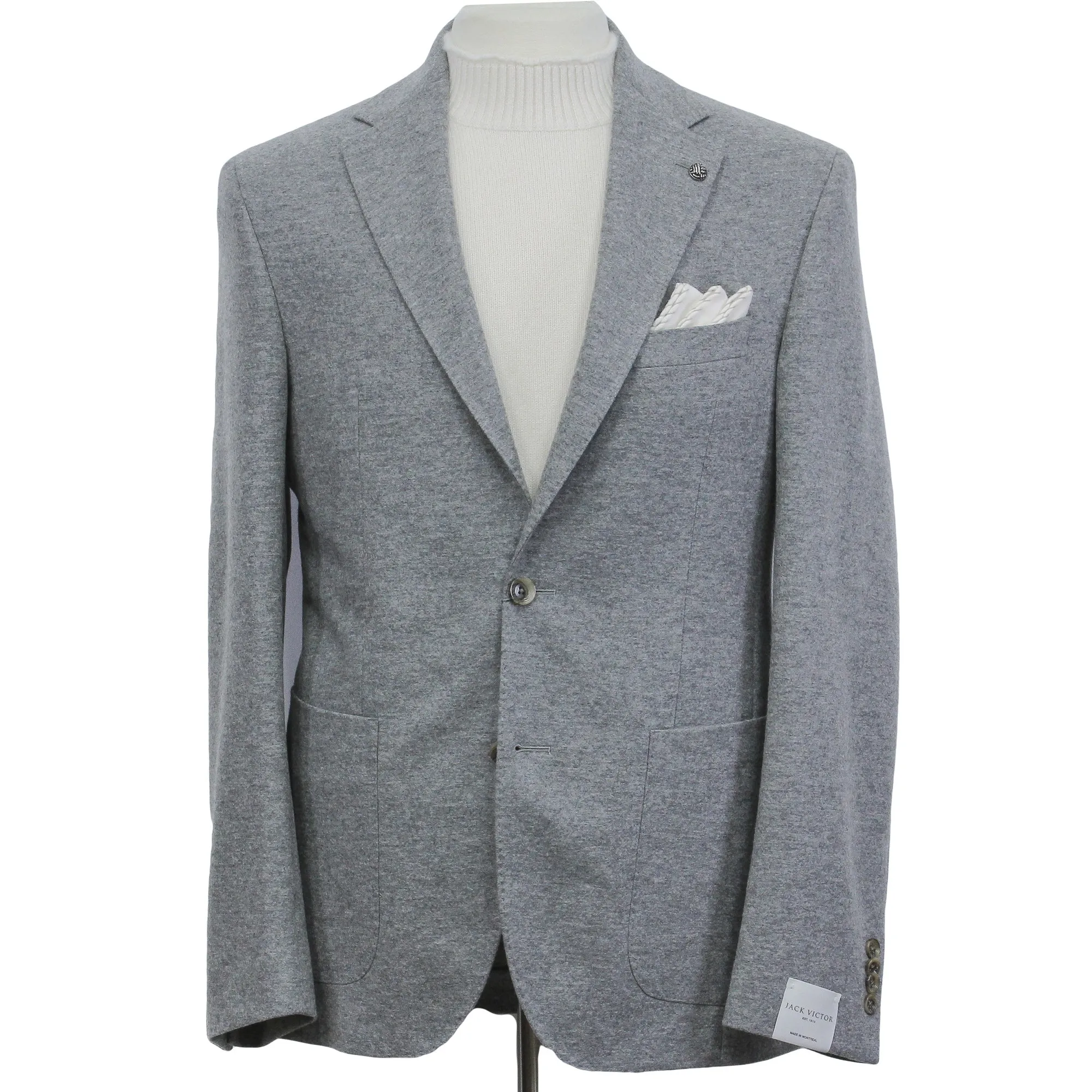 Gray Loro Piana Cashmere-Award Darwin Contemporary Knit Sport Jacket - Jack Victor