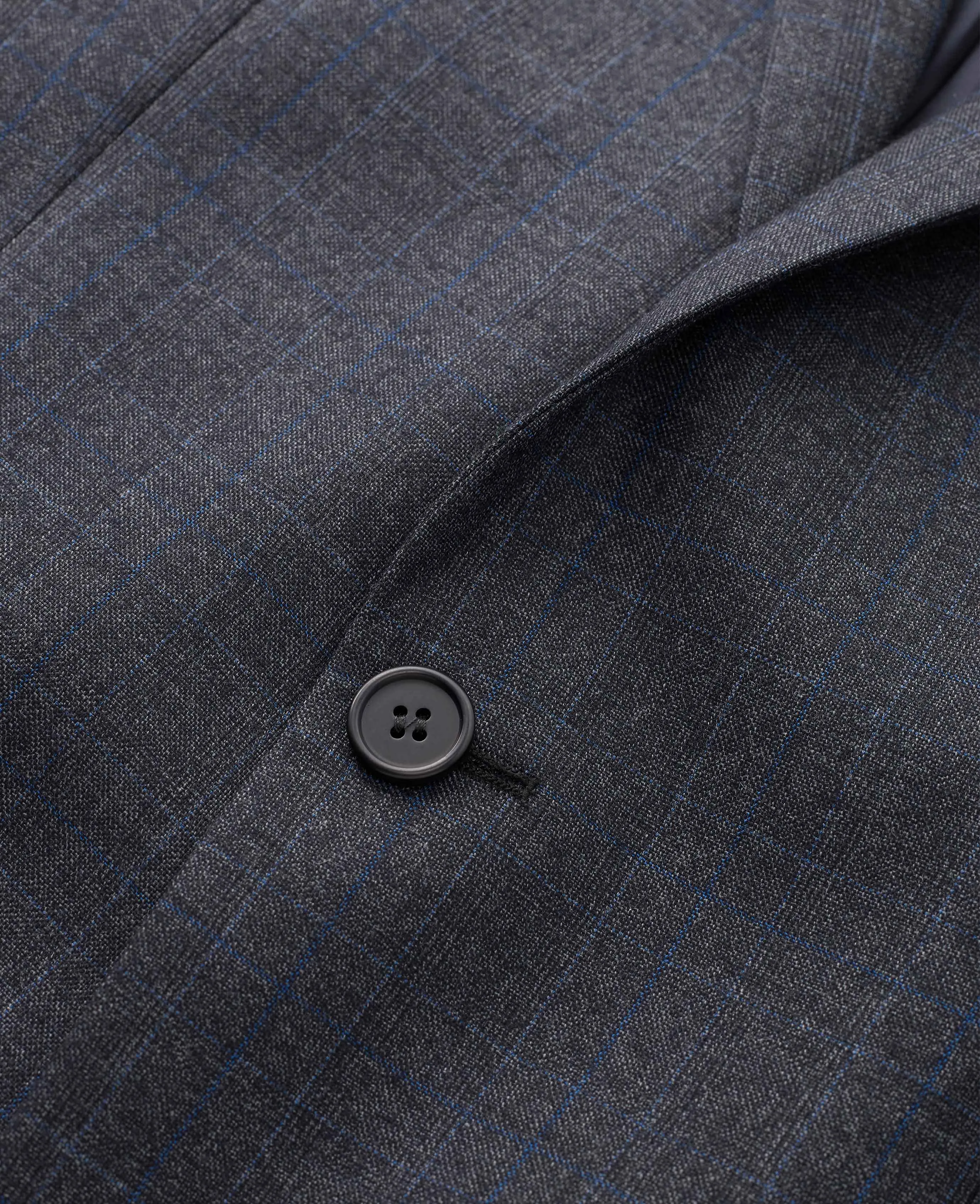 Grey Check Wool-Blend Tailored Suit Jacket