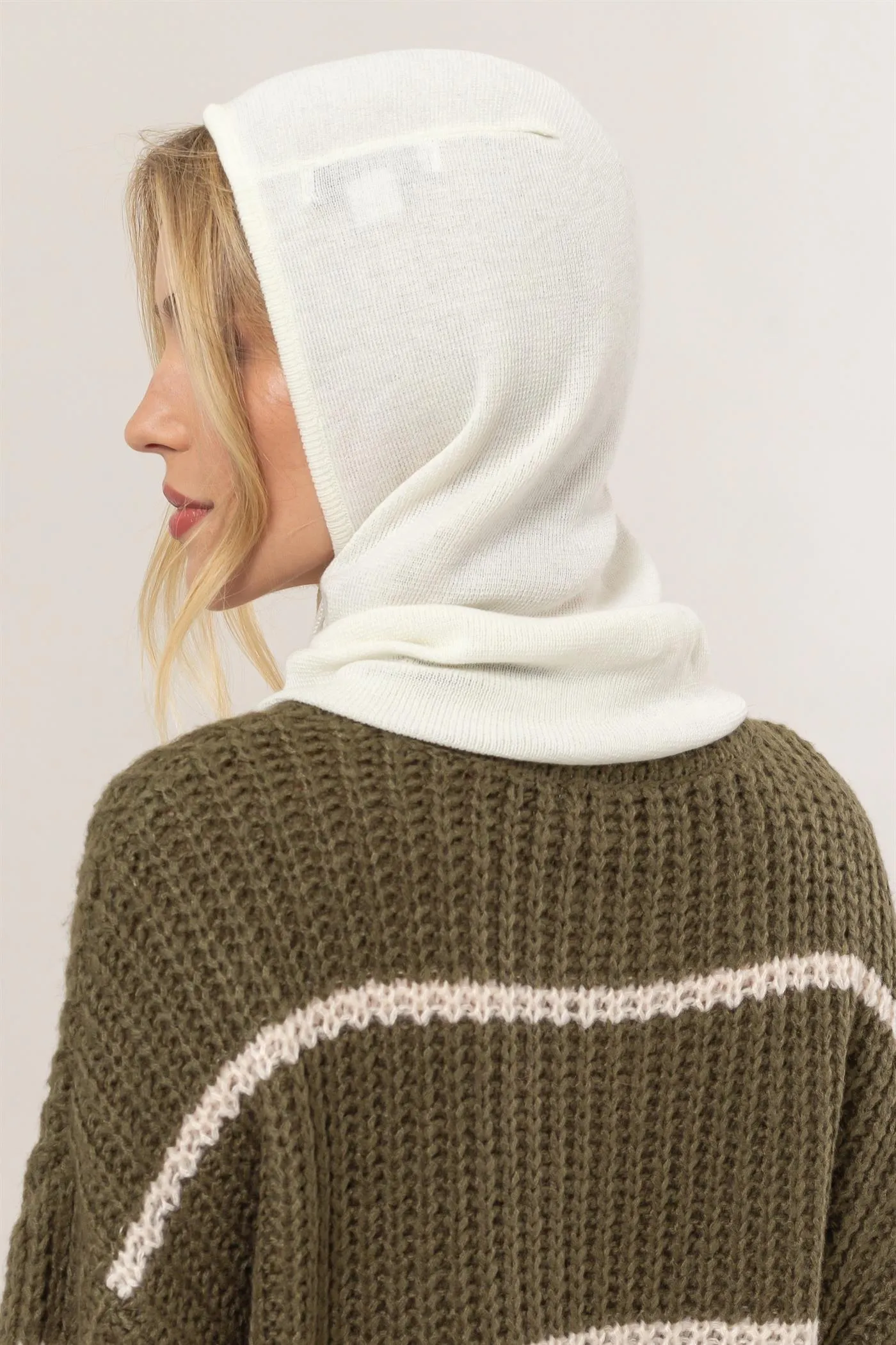 HF24F852-Balaclava Knit Hood Scarf