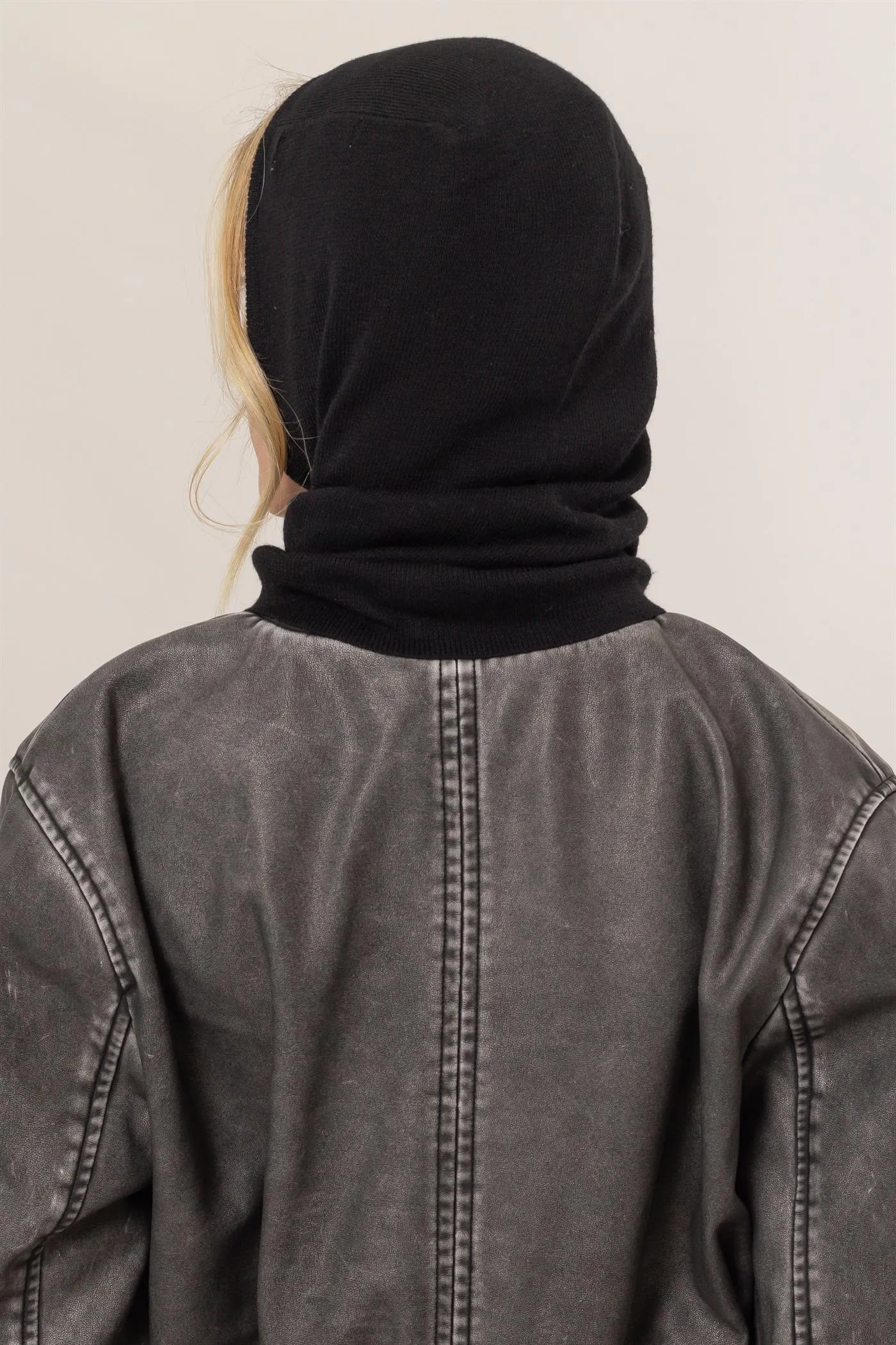 HF24F852-Balaclava Knit Hood Scarf