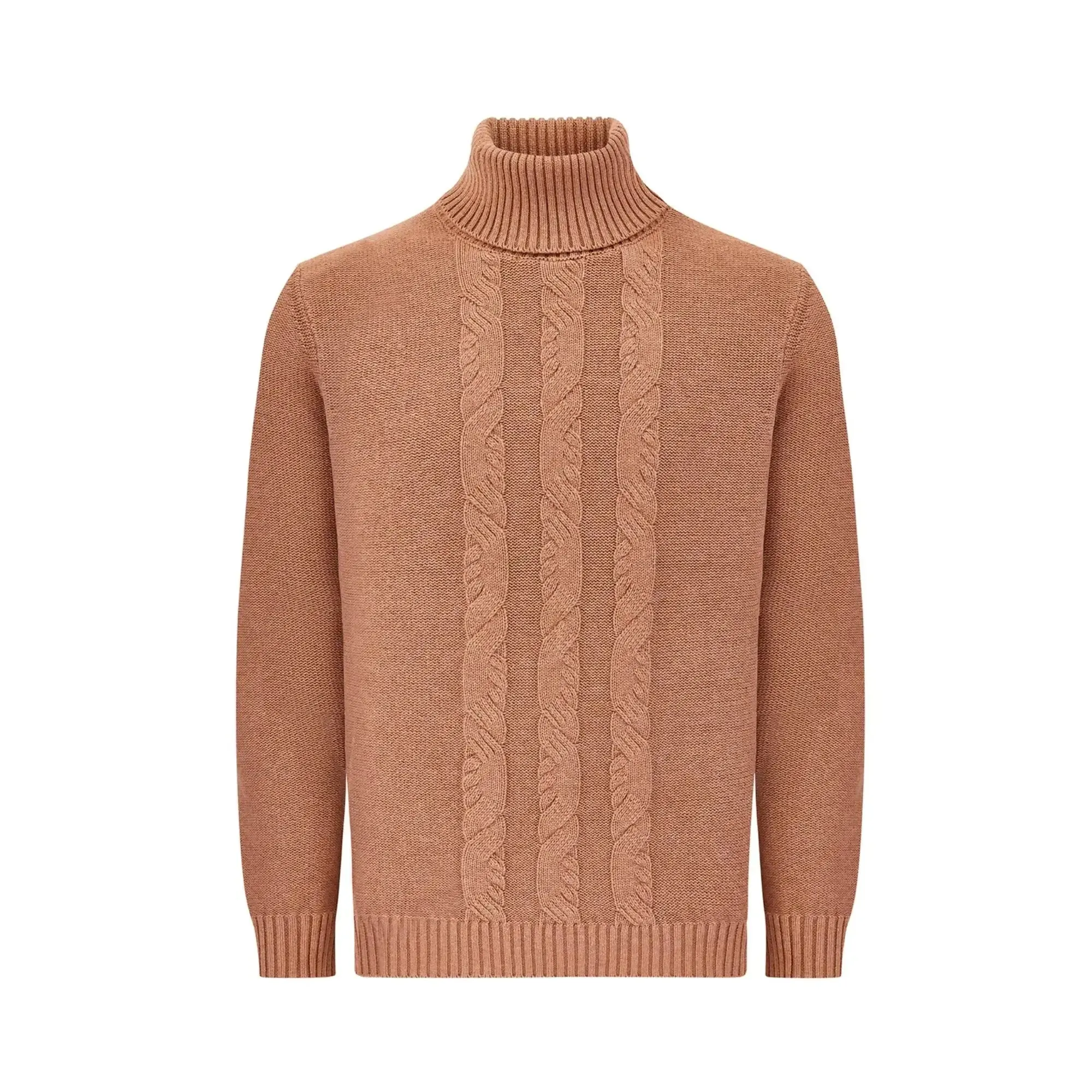 Hunden Tan Roll-Neck Jumper