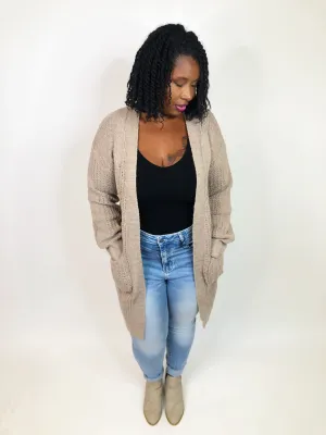 #K755 Cords Of Love Cardigan (Taupe)