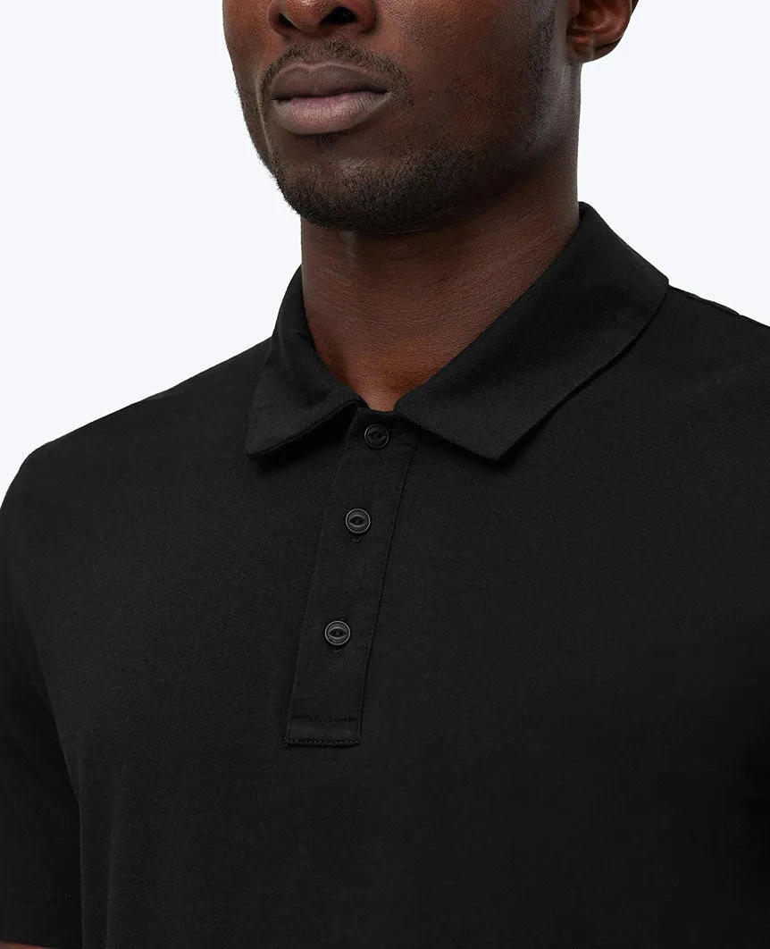 Lightweight Jersey Polo Black