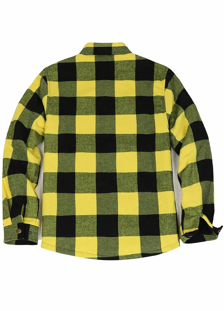 Men's Snap Front Flannel Shirt Jacket, Sherpa-Lined Plaid Shacket