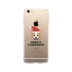 Merry Corgmas Corgi Clear Phone Case