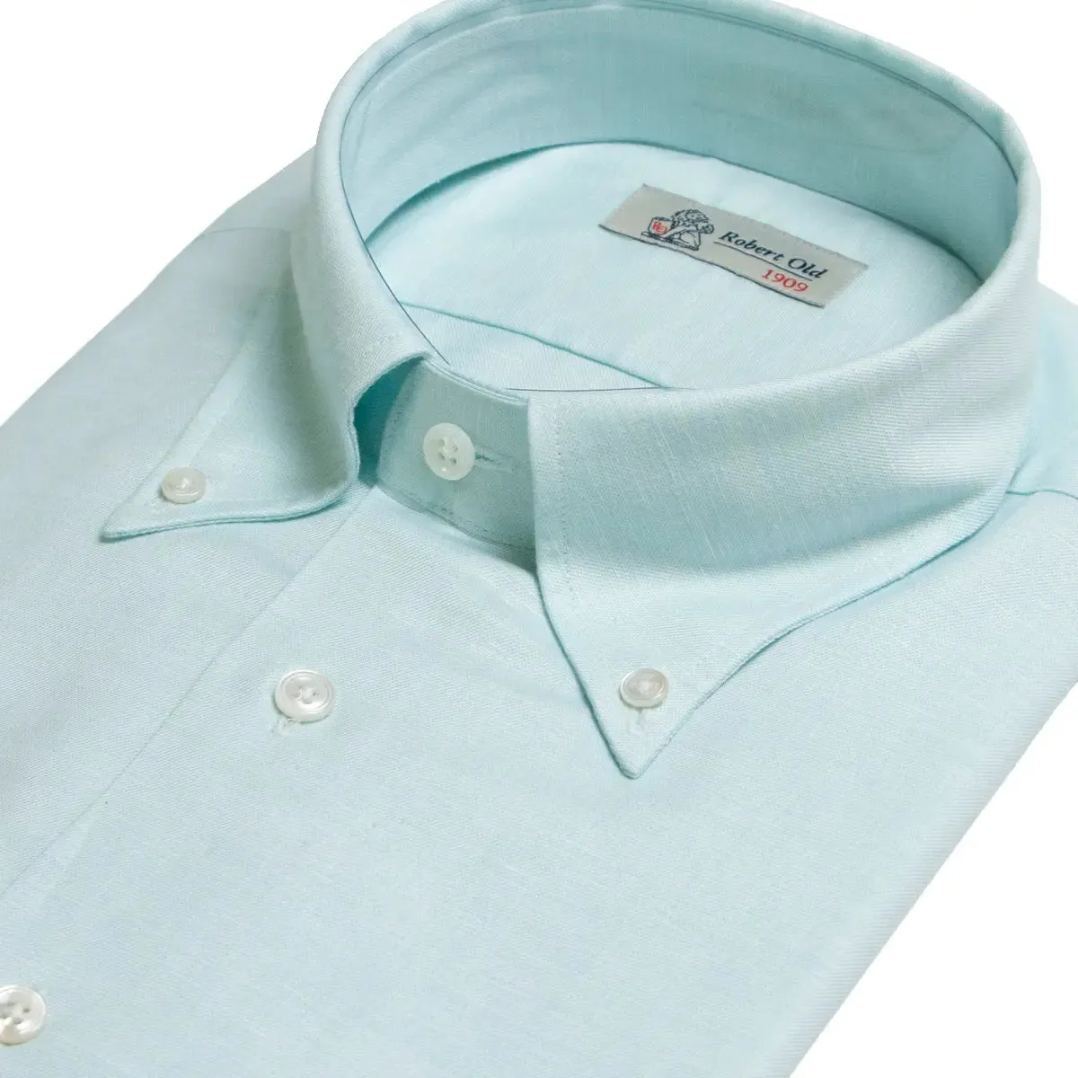 Mint Swiss Cotton & Linen Long Sleeve Shirt