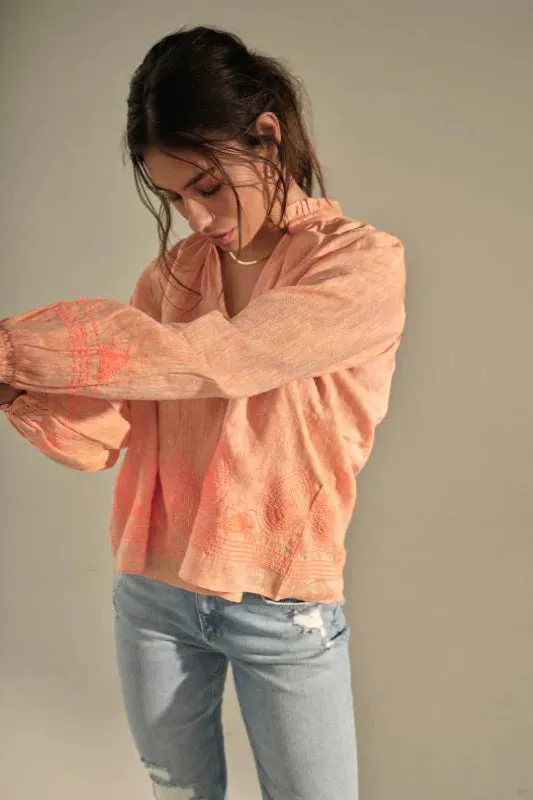 Mos Mosh - Jamana Embroidered Blouse Coral Reef