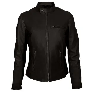 Moto Cafe Racer Womens Brown Leather Jacket