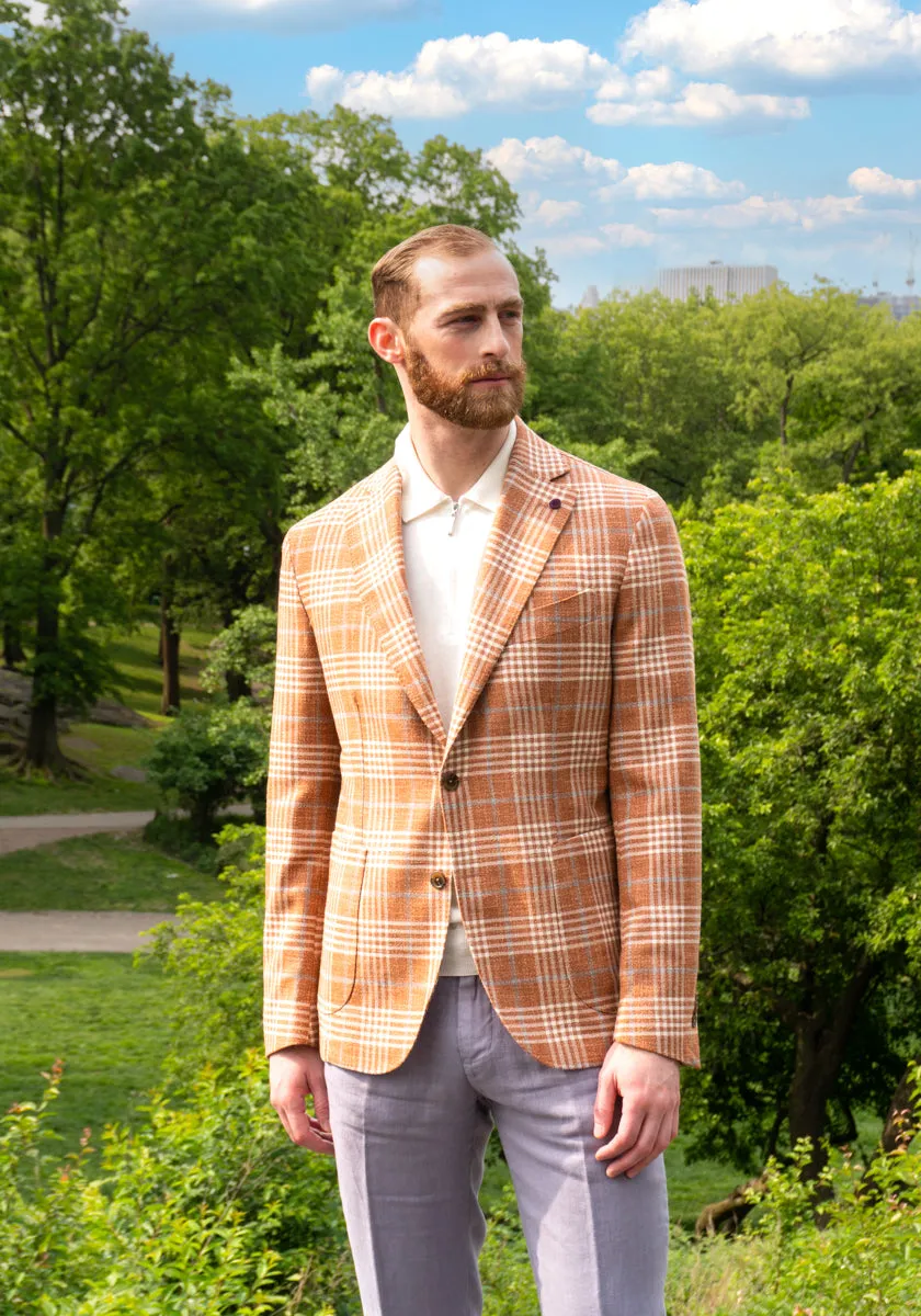 Orange/Cream Plaid Sport Coat