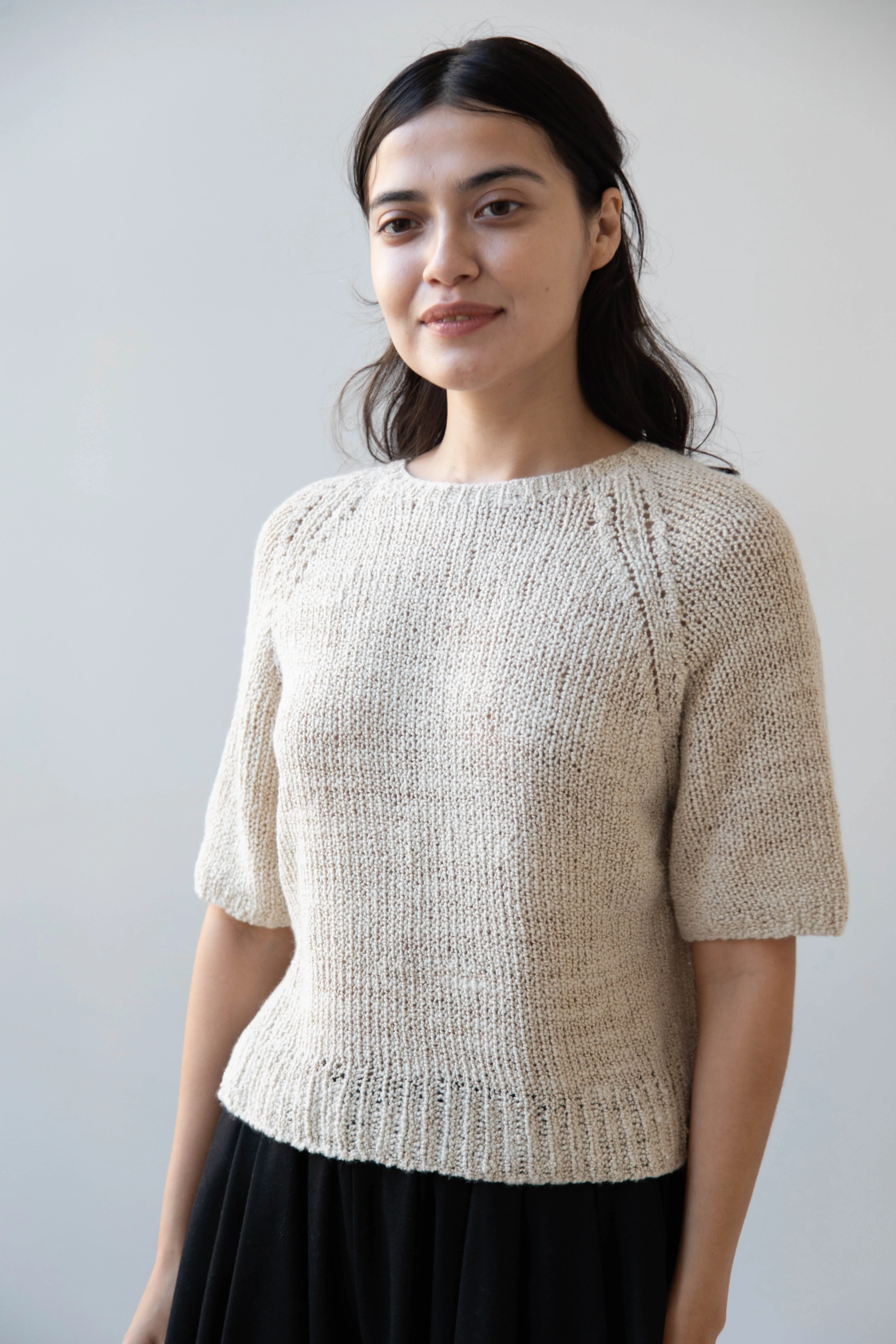 Runaway Bicycle | Ursa Short Sleeve Sweater in Alabaster