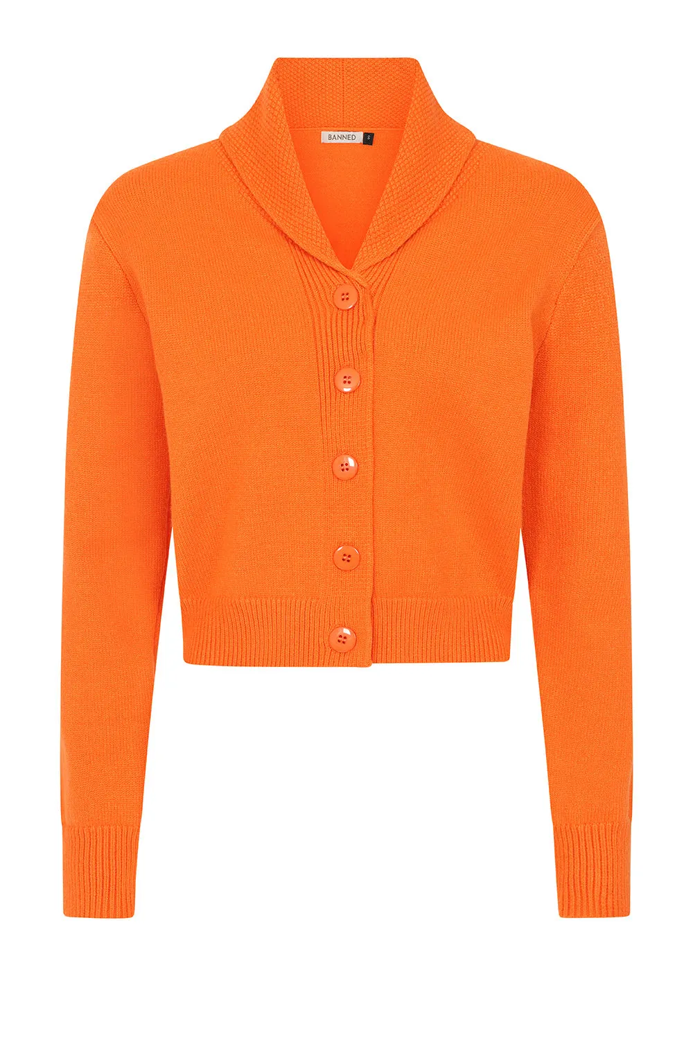 Shawl Collar Cardigan in Orange by Banned Apparel