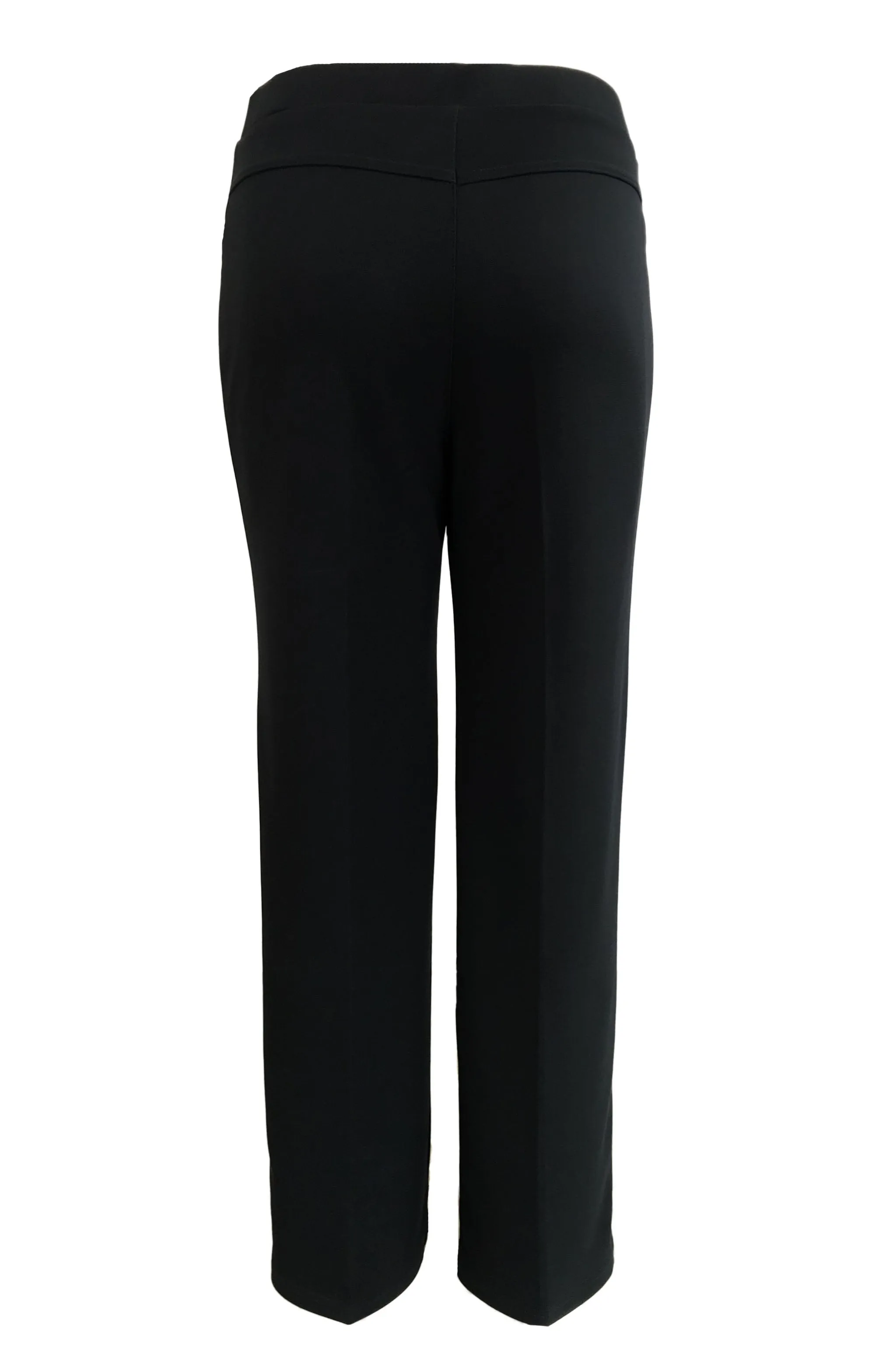 Straight Cut Plain Pants - Black