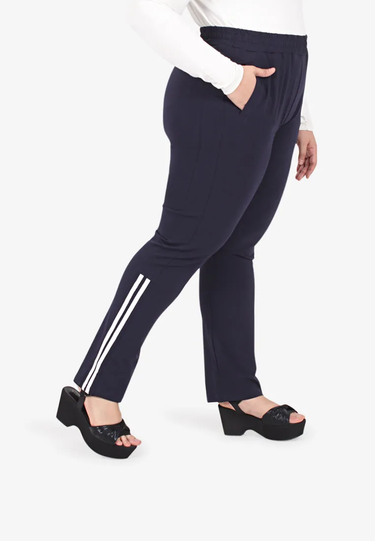 Supernova Side Stripes Athleisure Pants - Dark Blue