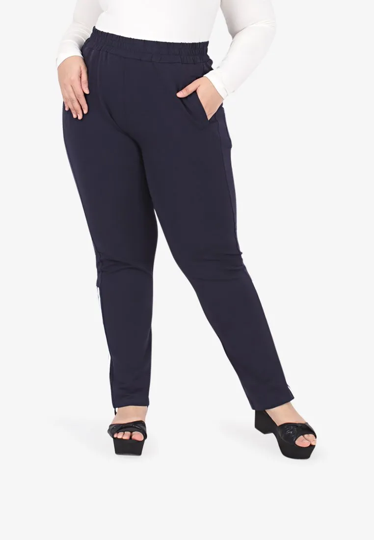 Supernova Side Stripes Athleisure Pants - Dark Blue