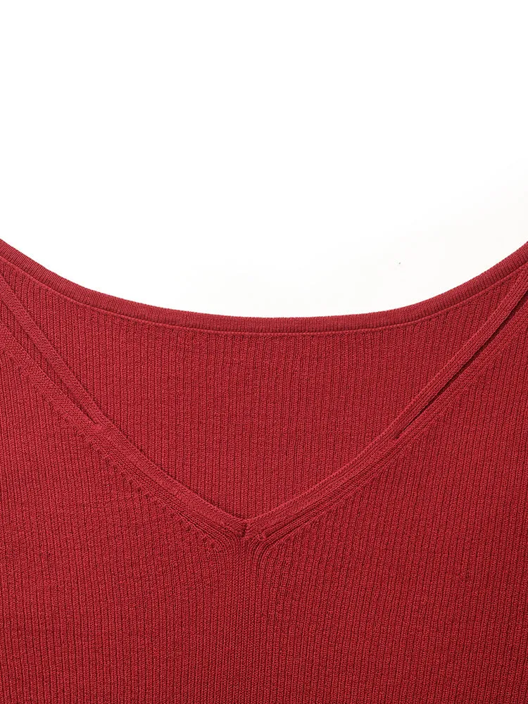 Tencel-Silk Blend Cut-out Neck Women Knitted Top