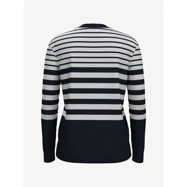 TOMMY HILFIGER ESSENTIAL STRIPE V-NECK SWEATER Masters Navy