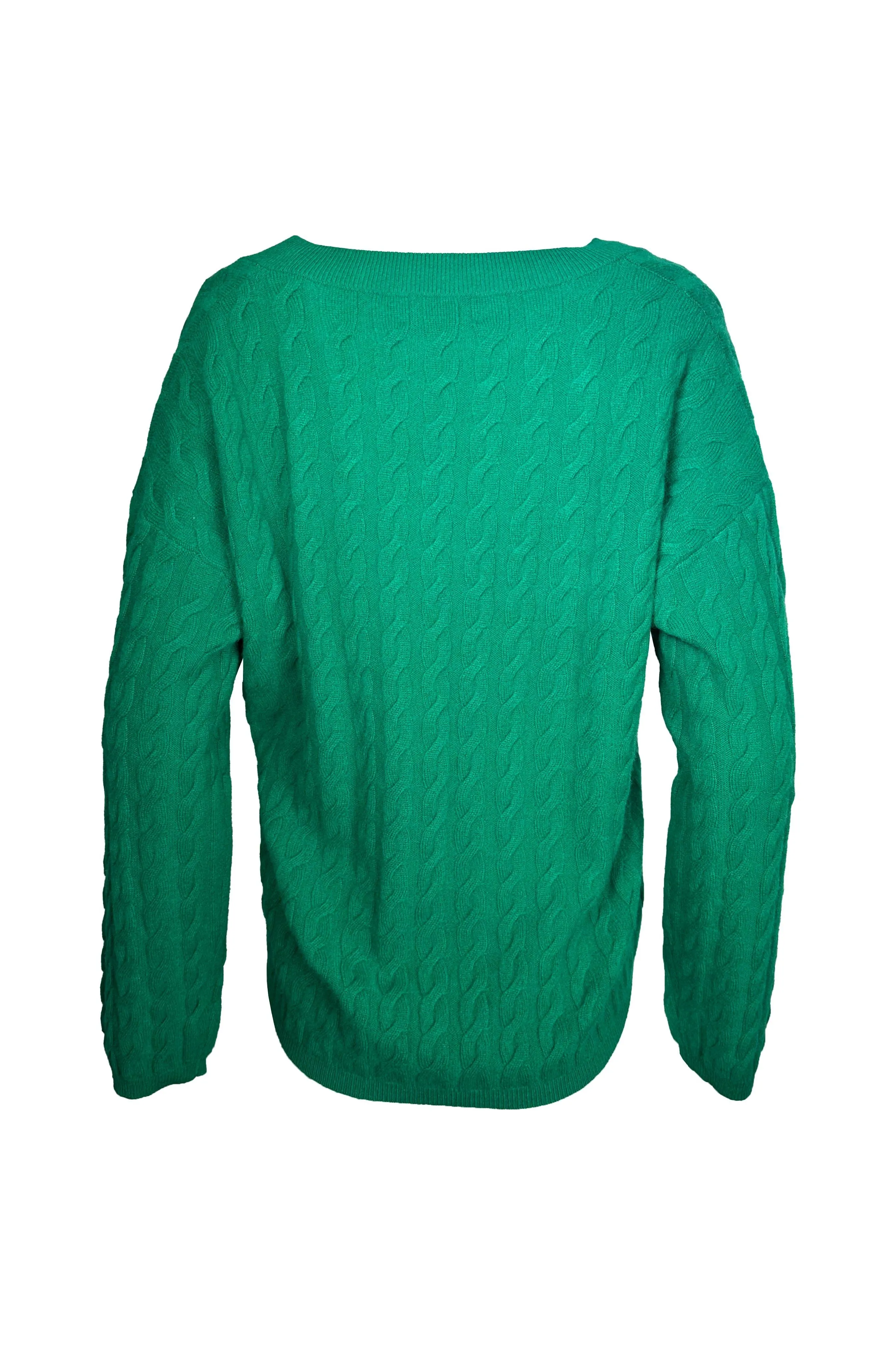 W. Cashmere Stetson Cable Knit V-Neck Pullover 24FHA0101R1 | Green | Clearance Final Sale