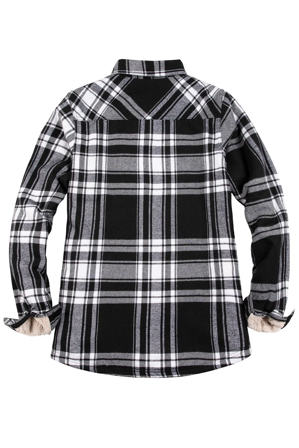 Women's Flannel Shirt Jacket,Sherpa-Lined Plaid